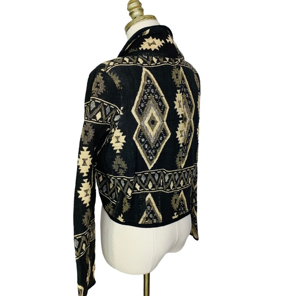 Vintage Southwest Aztec Print Cropped Blazer Medium 3335 - Picture 4 of 6